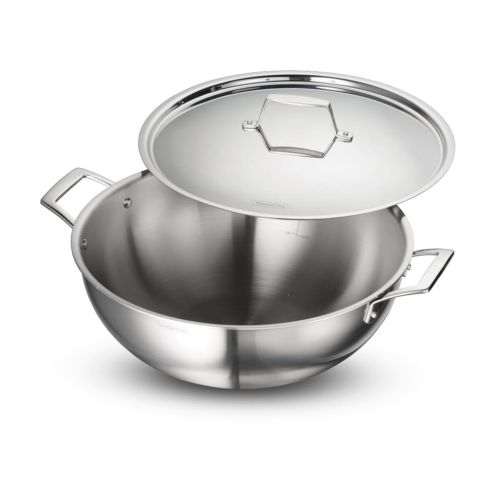 Tramontina Aeion Kadai - Stainless Steel Stir Fry Pan -1