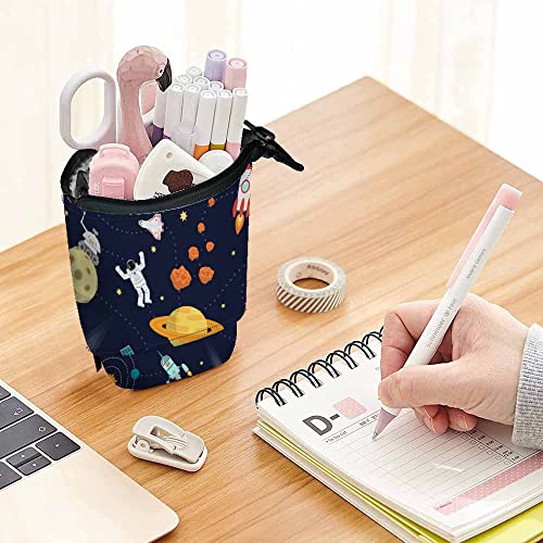 Image of Swono Space Universe Pencil Case Stars Planets Astronaut Standing Pencil Case Pencil Pouch Pencil Holder Colorful