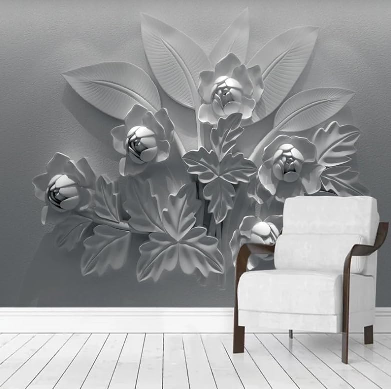 Papier peint 3D relief fleurs papier peint panoramique haut de gamme