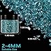 Renfio Iridescent Translucent Broken Crushed Glass Glitter Shards Crush 2-4mm Irregular Small Metallic Chunky Chips 3.5oz 100g High Luster Craft Sequins Gravel for Geode Coaster Ornament - Teal Blue