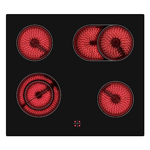 Telefunken ECHS65A-B2 Einbauherd-Set | Elektro-Herd-Kochfeld-Kombination | Backofen mit Grill und Umluft | Rahmenloses Glaskeramik-Kochfeld mit 4 Zonen | Hot Air Shield | 65 Liter | 60 cm | Edelstahl