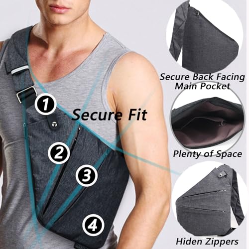 Anti Theft Travel Bag for Women Men, The Slim Carry Sling Bag, Personal Flex Travel Purses Crossbody Bags Multi Pocket2