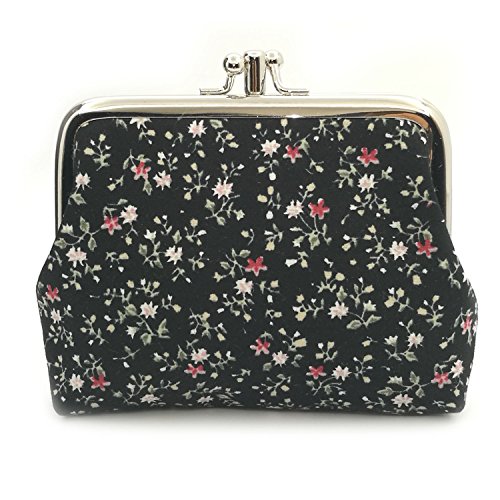 Image of Cute Floral Buckle Coin Purses Vintage Pouch Kiss-lock Change Purse Wallets