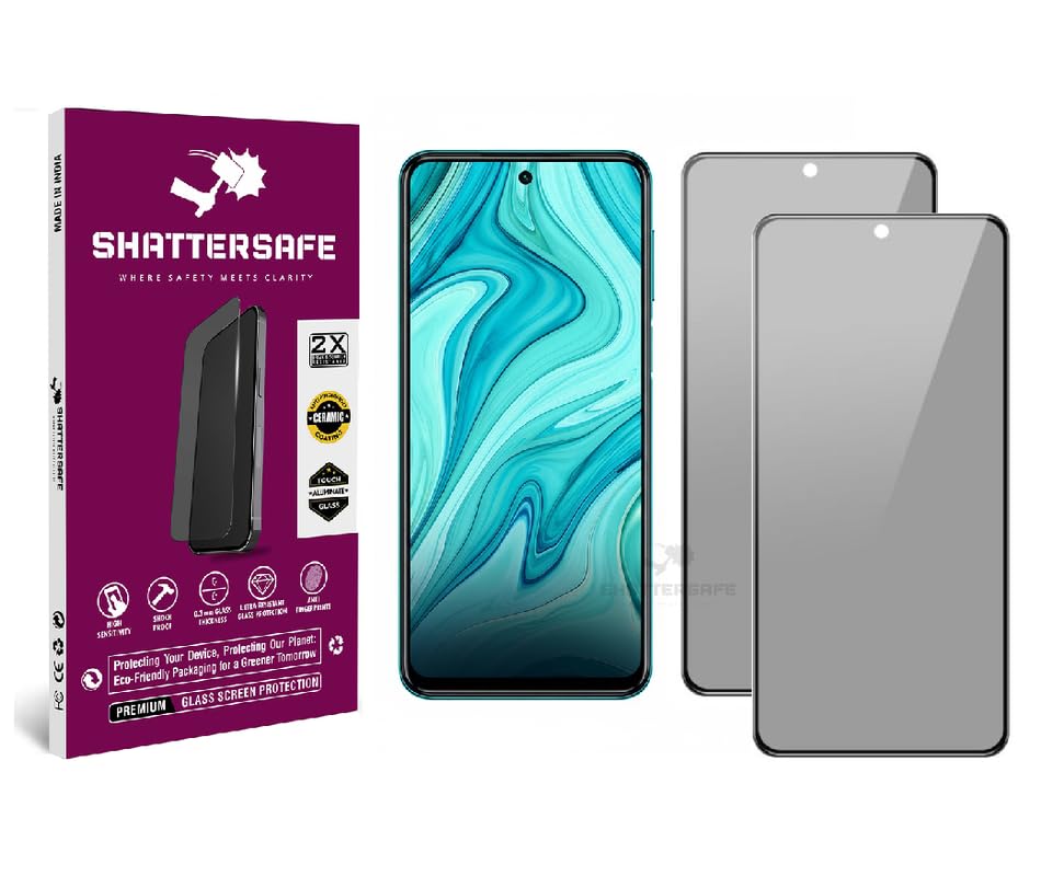 Image of Anti-Spy Privacy Tempered Glass Compatible For Mi Note 10 Lite /Note 11T 5G [Pack of 2]. Anti-Scratch, Edge-to-Edge Protection With Easy Installation Kit & Case Friendly Fit.