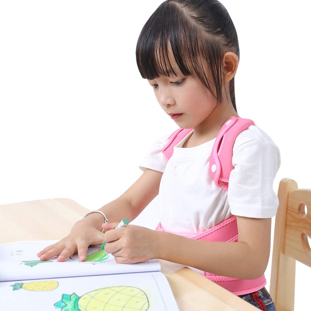Rückenkorrektur für Kinder - Verstellbare Wirbelsäulenstütze/Rückenstütze zur Verbesserung der Körperhaltung für die Korrektur von Kindern und Schlupf,Pink,XL