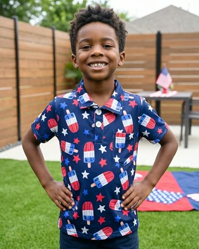 Image of Unique Baby Moisture Wicking Kids Polo Shirts for Toddler Boys Polo Shirt