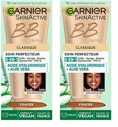 GARNIER Skin Active – BB Creme – All-in-1-Perfektionspflege – Einheitlich, mattiert & spendet Feuchtigkeit, LSF 25, Hyaluronsäure & Aloe Vera, Vegan & Cruelty Free – für Mischhaut bis fettige Haut – GARNIER Skin Active – BB Creme – All-in-1-Perfektionspflege – Einheitlich, mattiert & spendet Feuchtigkeit, LSF 25, Hyaluronsäure & Aloe Vera, Vegan & Cruelty Free – für Mischhaut bis fettige Haut –