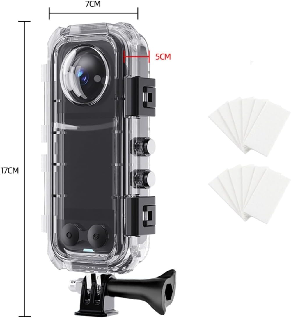 Wodoszczelna obudowa do nurkowania, 60 m, obudowa do aparatu Insta360 X5, akcesoria z wkładką zapobiegającą zaparowaniu i torbą do przechowywania, ochrona przed wodą