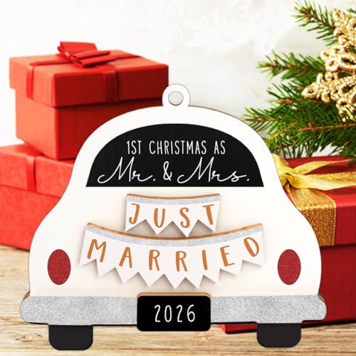 Our First Christmas Married Ornament 2026, Bridal Shower Gifts, Wedding - image 6