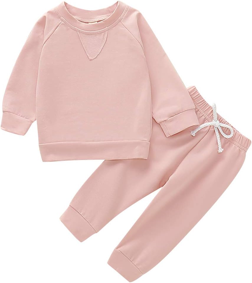 Happy Town Newborn Baby Girls' Clothing Boy Long Sleeve Top and Long Pants Set Baby Girl Sweat Outfits