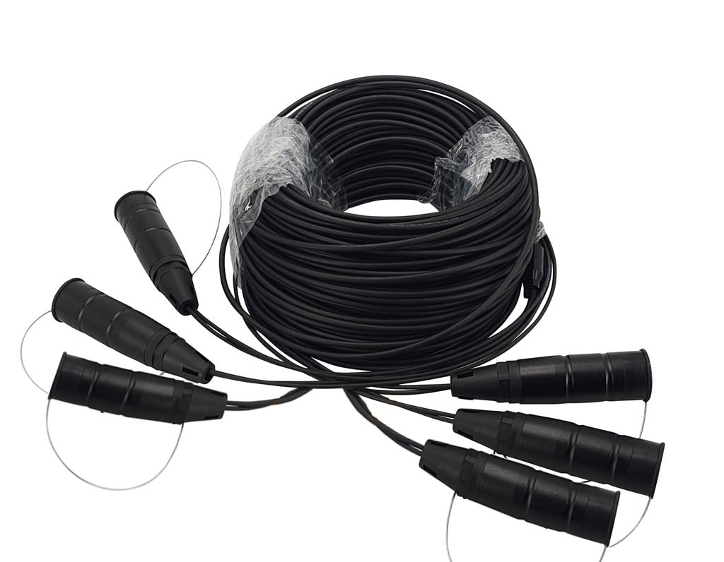 500ft(153m) Outdoor Armored Fiber Optic Cable ST to ST 12 Strands Single Mode with Protective Cap
