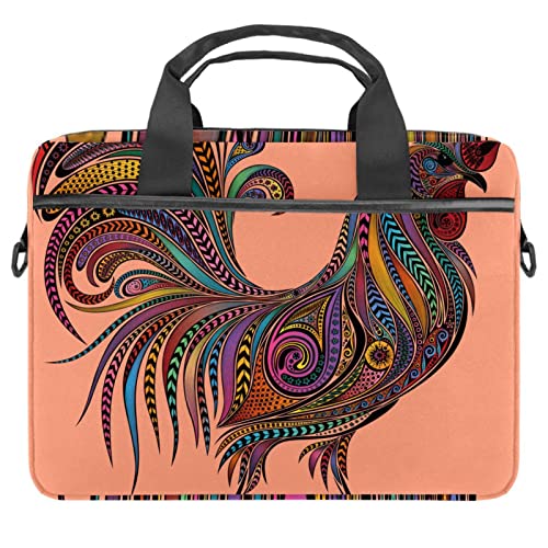 Sac à bandoulière pour ordinateur portable 13 à 14.5 pouces avec motif coq multicolore