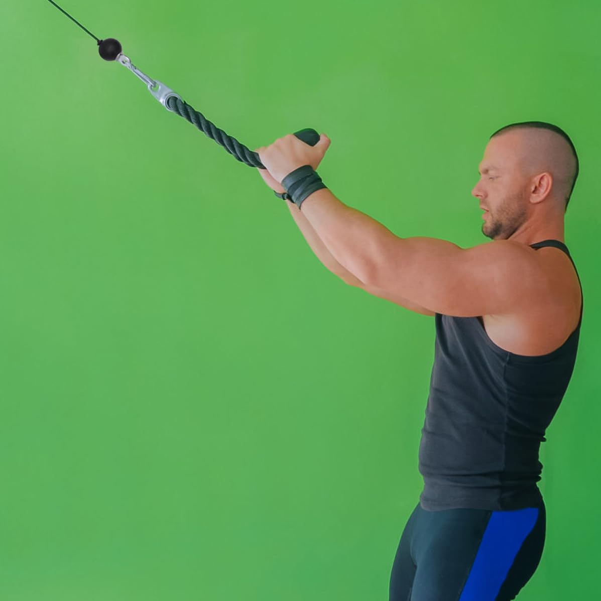 Kit per Allenamento Braccia e Portatile Puleggia in Metallo, Facile da Installare per Esercizi Tricipiti a Casa o Palestra
