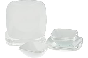 Correlle Square Pure White Dinnerware Set
