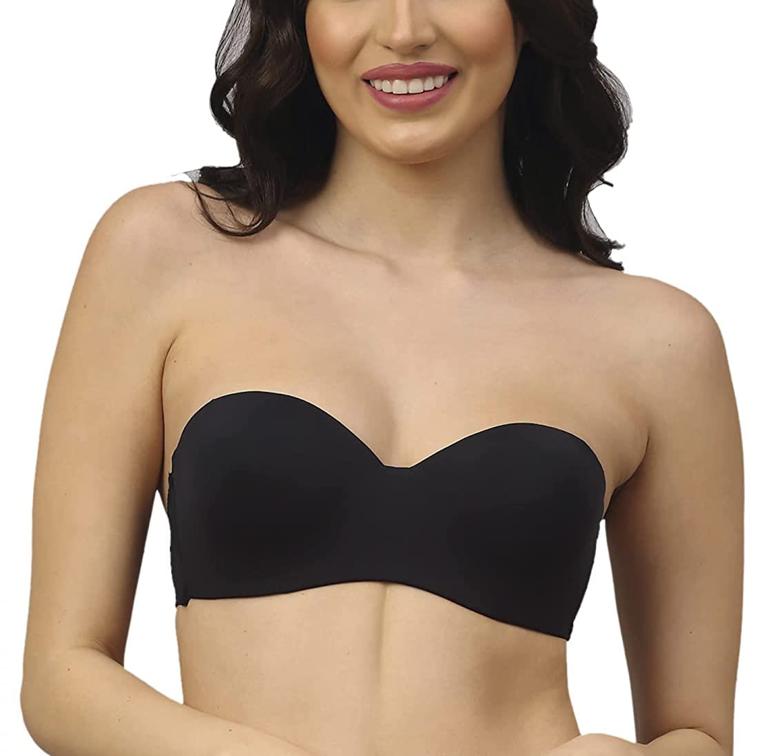 brachy Women's Balconette Wired Strapless Tshirt Bra Black, 32B-picture-20