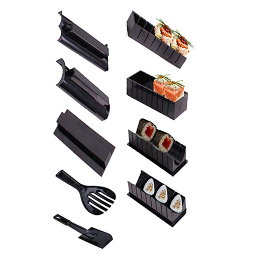 Sushi Maker Kit, 10 Pieces DIY Sushi Making Kit Roll Sushi Maker Rice Roll Mold for Kitchen DIY
