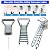 INTBUYING Ceiling Folding Ladder Attic Loft Ladder Retractable Ceiling Ladder Stairs 31.5x35.4in Attic Ceiling Pulldown Ladder Telescopic Ladder Carbon Steel Stairs Max 9.8ft Height 12 Pedals