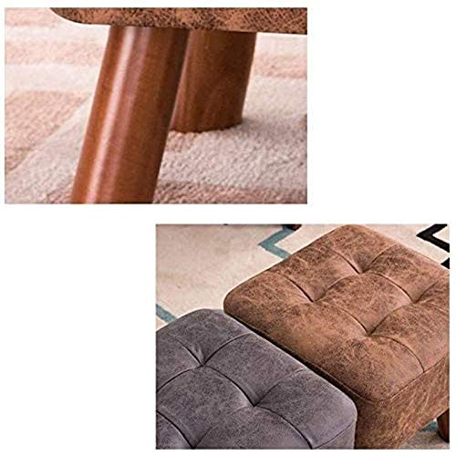 Banc en bois confortable avec assise en chiffon doux marron