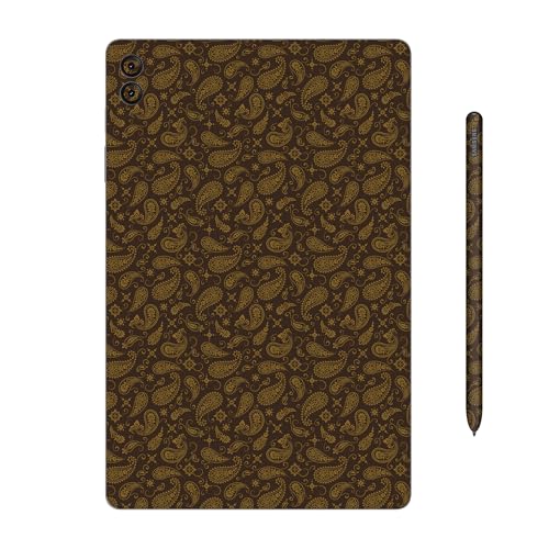 Image of Capes Tablet Skins For Samsung Galaxy Tab S9 FE Plus | Ultra-Thin Protective Film | Anti-Scratch Vinyl Decal Skin | Not Case /Cover (Brown Paisley, Back Skin + S Pen Skin)