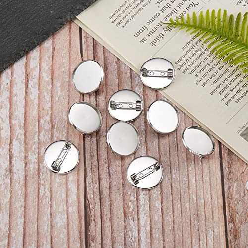 Image of LiQunSweet 100Pcs 304 Stainless Steel Brooch Findings Back Bar Findings Flat Round for Jewelry Finding Making Craft Art DIY Project Replacement - 22mm