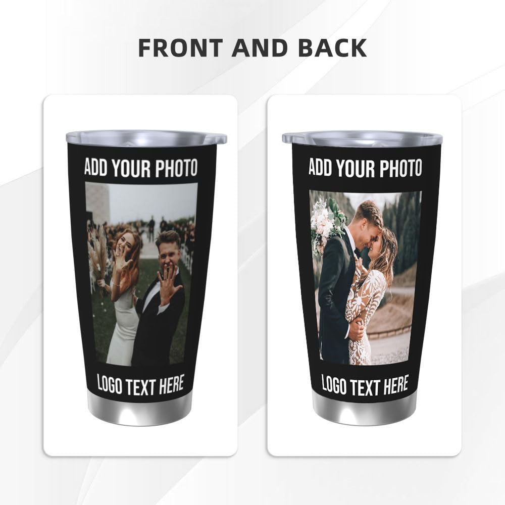 Amazon.com: Custom 20oz Photo Coffee Mugs Double-Side Print Custom  Stainless Steel Tumbler, Coffee Travel Mug Cup Personalized Birthday New  Year Gifts for Men Women Mom Dad, Black : Home & Kitchen