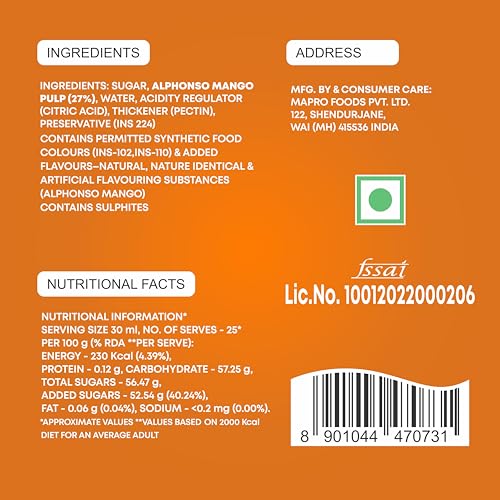 Image of Mapro Alphonso Mango Crush 750 ml