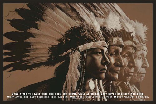 Poster 4 chefs indiens CREE Prophétie horizontale : lamination premium protectrice