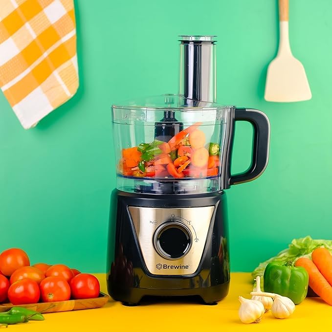 Image of Brewine 6-in-1 Atta Kneader & Food Processor with Multi-Functionality, 750W | Atta Kneading, Chopping, Slicing, Shredding & Citrus Juicing | 2-Year Warranty