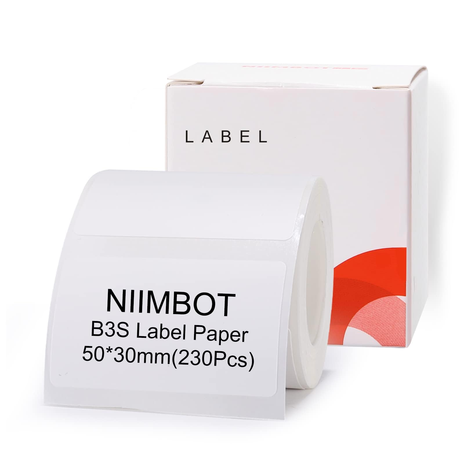 NIIMBOT Label Maker Tape White Label Print Paper Compatible for NIIMBOT B3S B21, Thermal Sticker Paper 1.97'' x 1.18'' Waterproof Labeling Tape