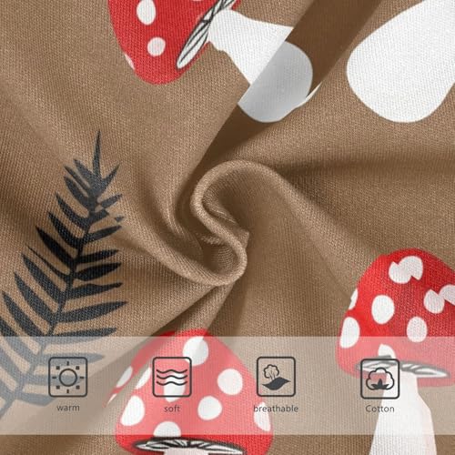 Toddler Girls Underwear 2t Cotton Panties Little Girl Print Undies Kids Briefs Red Mushrooms Brown3