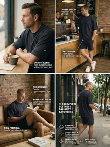 Image of Kvetoo Men Cotton T Shirt and Shorts Set Co Ord Set for Men Summer Casual Lounge Wear Gym Workout T Shirt Shorts Combo Half Sleeve Comfortable Cotton Outfit