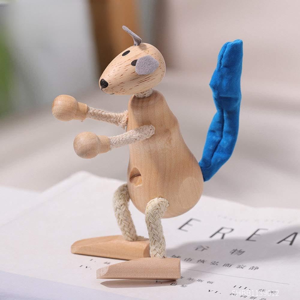 Statue de kangourou en bois figurine artisanale de luxe