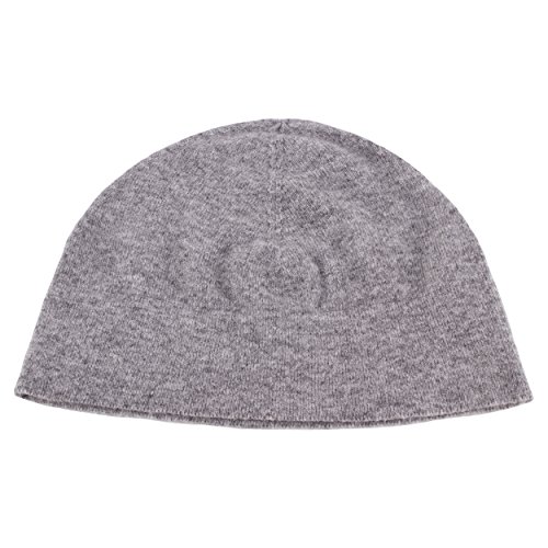 Bonnet pour homme 100% cachemire gris clair tricoté main Écosse