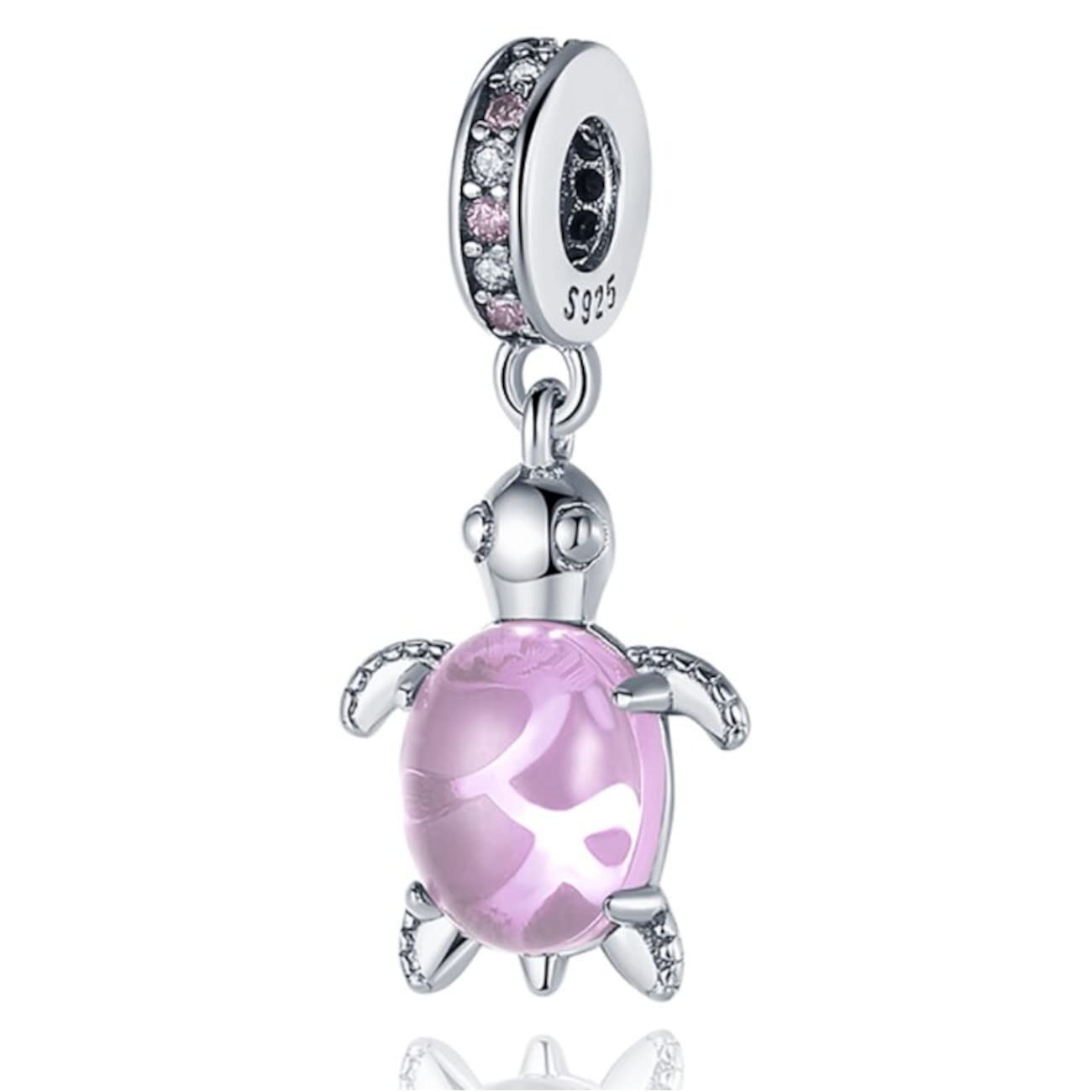 Abalorio de plata de ley con circonita para collar y pulsera de dijes 8