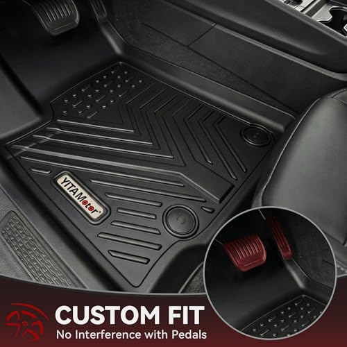Image of YITAMOTOR Floor Mats for Jeep Grand Cherokee 2026-2022 All Weather Car Mats | Full Set (Include 4xe NOT for L or WK), Custom Fit TPE Rubber Mat, Cherokee Accessories, Anti-Slip Floor Liners Set, Black