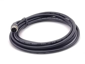Elecbee M12 Connector A Code Single Male Head Straight Aviation Plug Electrical Cable 4 Pin 3 Meters/9.8ft Cable