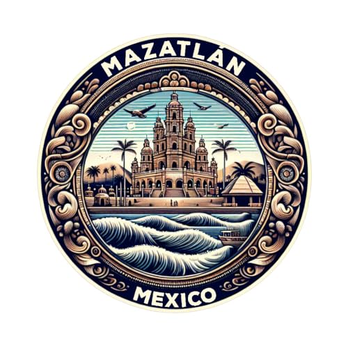 Imán decorativo redondo Souvenir Mazatlán 2 pulgadas