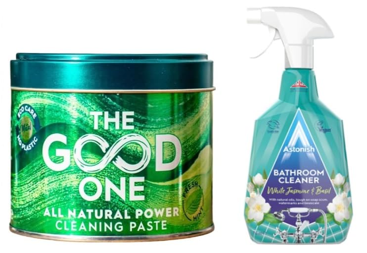 AstonishThe Good One Cleaning Paste Multi Purpose,500g + Streak Free Foaming Bathroom Cleaner Spray Bottle, 750ml