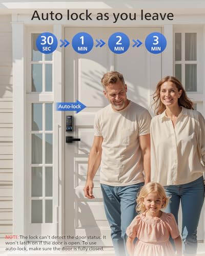 Image of Philips Smart Lock with Handles, Keyless Entry Door Lock Set, Smart Door Lock with 2 Level Handles, Digital Keypad Deadbolt for Front Door, App Fingerprint PIN Code Unlocking, Auto Locking