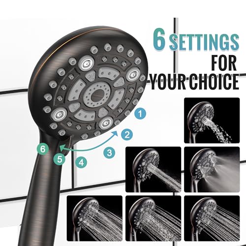 Image of SR SUN RISE Shower Faucet - Multifunctional High Pressure Shower Head System with Handheld Shower Head Fixtures - Valve Included (Oil Rubbed Bronze, 10 inch)