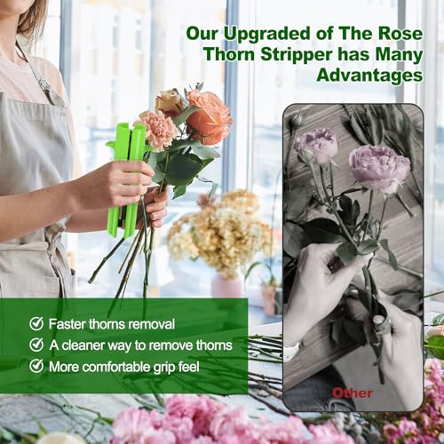 Image of Rose Thorn Stripper Tool, Thorn Remover for Roses, Flower Leaf Stripper, Rose Cutter to Removal Leafs, NEW Flower Cleaner Tool for DIY and Gardening Work (Pack of 2)
