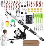 Yplkm Kinder Angel Set,Anfänger Angelruten-Set - Einsteiger-Set für Kinderangeln - für Mädchen Garten Spaß Park Besuche Ausflüge Camping Geburtstag Sommer Aktivitäten