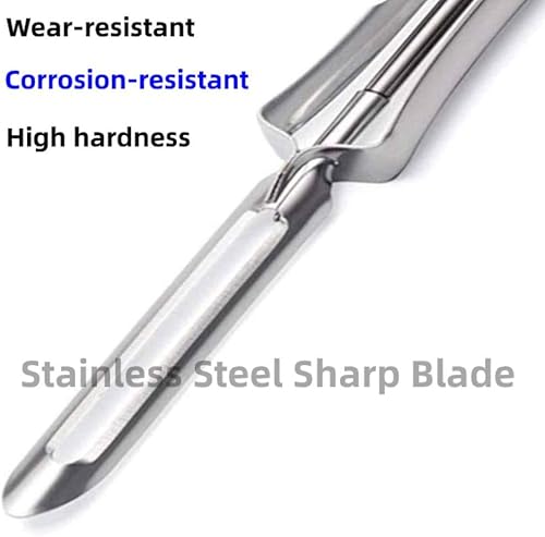 Miniatura 3 de Paquete de 2 peladores de verduras de cocina, pelador giratorio de acero inoxidable para zanahorias y frutas, con mango ergonómico y de control,