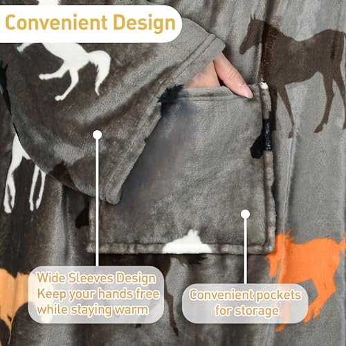 Image of Catalonia Wearable Blanket with Sleeves & Foot Pocket for Adults