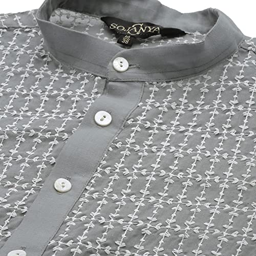 Image of SOJANYA (Since 1958 Men's Cotton Floral Regular Kurta Pyjama Set