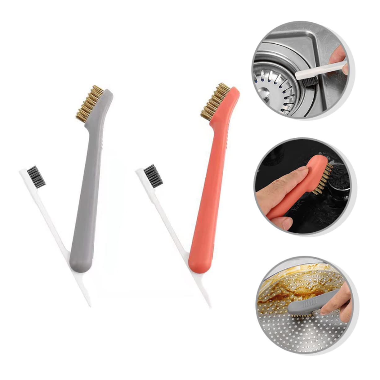 NOLITOY 2pcs Multi-Function Kitchen Cleaning Tool Wire Cooktop Brush Non- Handle for Stoves Griddles and Ovens