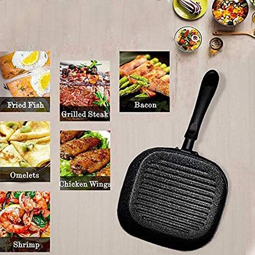 Aluminum Non-stick Square Grill Pan Steak Fry Pans Multi-function Snowflake Striped Frying