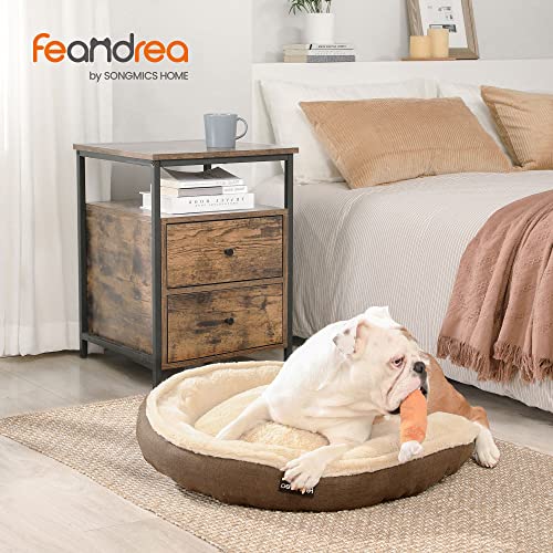 Feandrea Hundebett, Hundekorb, Katzenbett, Donut, Ø 75 cm, braun PGW075C01