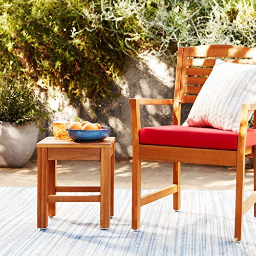 Amazon Aware Fsc Certified (Fsc N004130) Outdoor Patio Stools With Cushions, Acacia Wood, Set Of 2, Natural Finish #TOP6