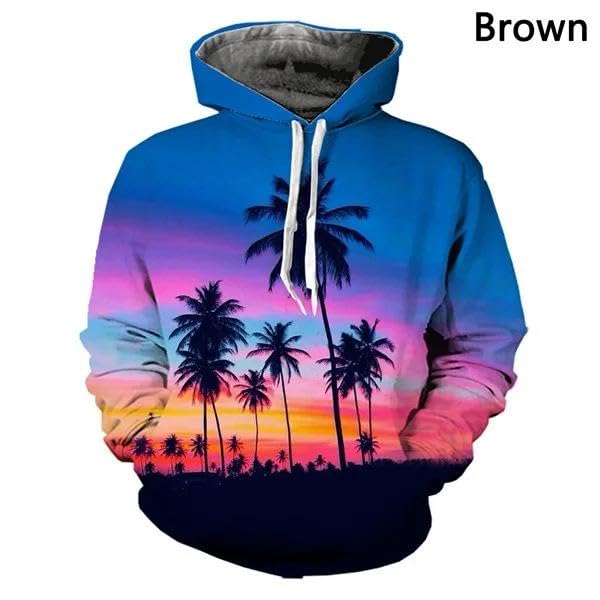 Sweat imprimé 3D coloré avec capuche et coupe ample - 3